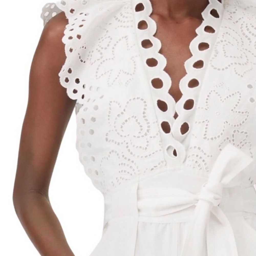 Rebecca Taylor Ariana White Eyelet Jumpsuit $595 Wedding outfit too